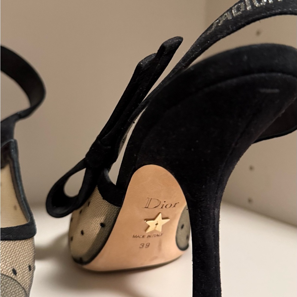 Dior Black Mesh Slingback Heels - Picture 9 of 16